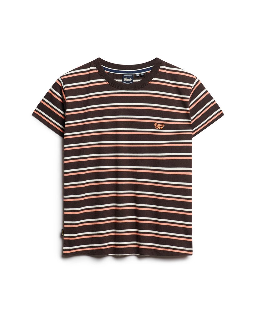 koszulka w paski essential logo w kolorze bison black striped