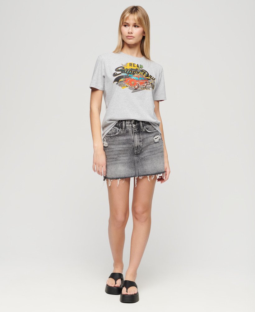 koszulka la graphic relaxed w kolorze flake grey marl