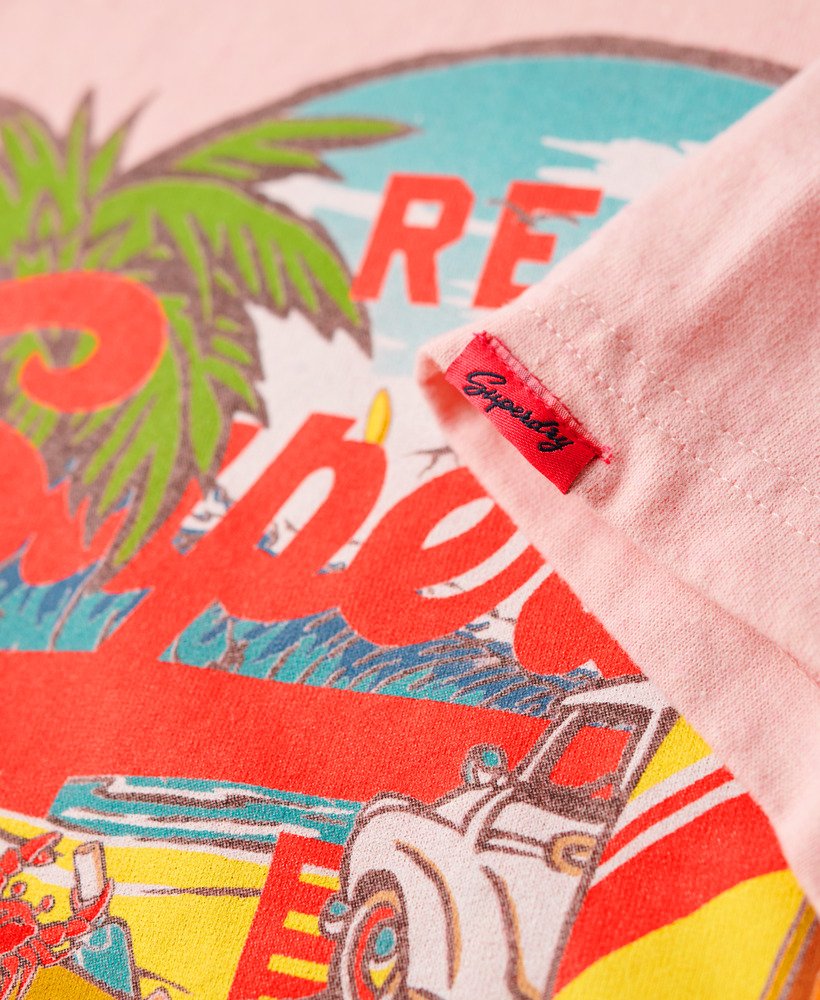 koszulka la graphic relaxed w kolorze somon pink marl