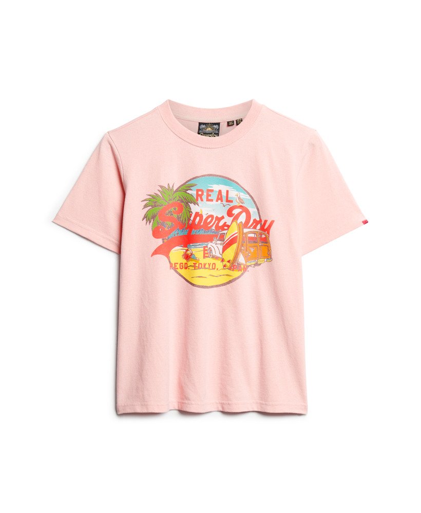 koszulka la graphic relaxed w kolorze somon pink marl