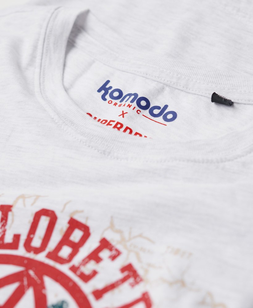 koszulka superdry x komodo globetrotter fitted w kolorze ice marl