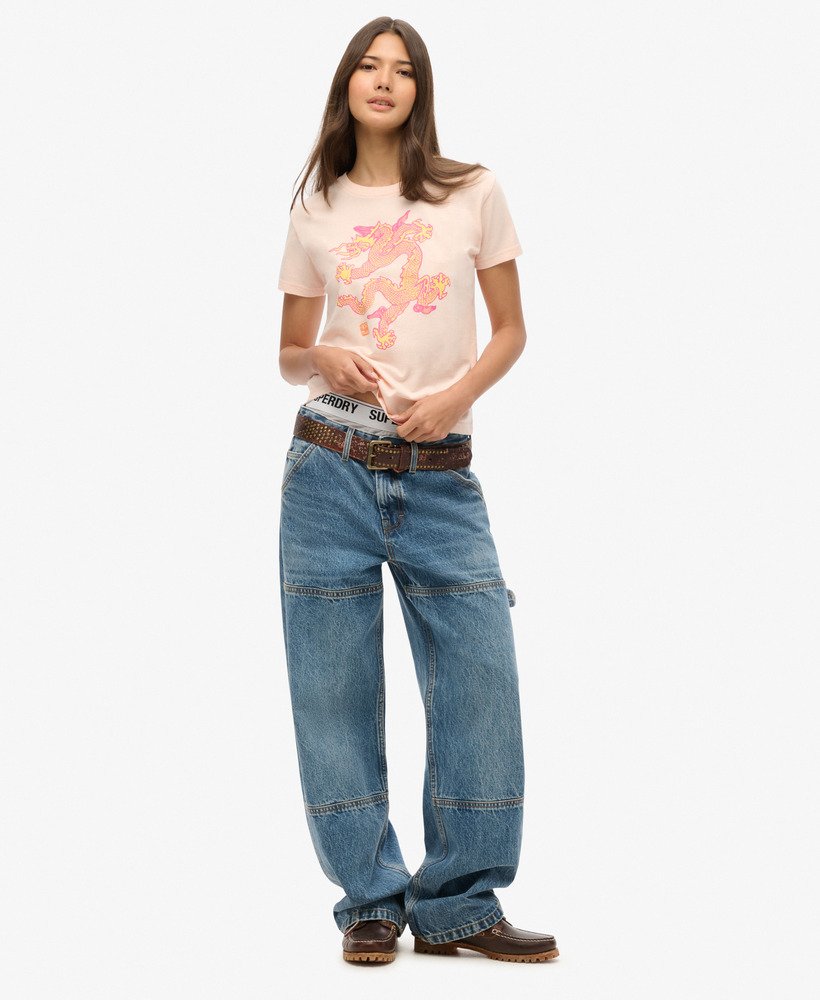 koszulka superdry x komodo dragon slim w kolorze różowej gliny