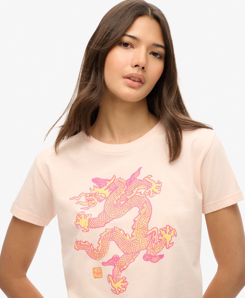 koszulka superdry x komodo dragon slim w kolorze różowej gliny