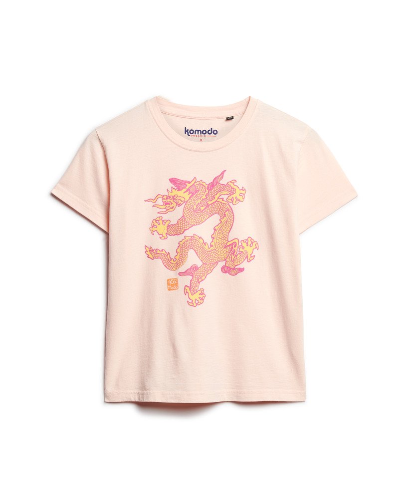 koszulka superdry x komodo dragon slim w kolorze różowej gliny
