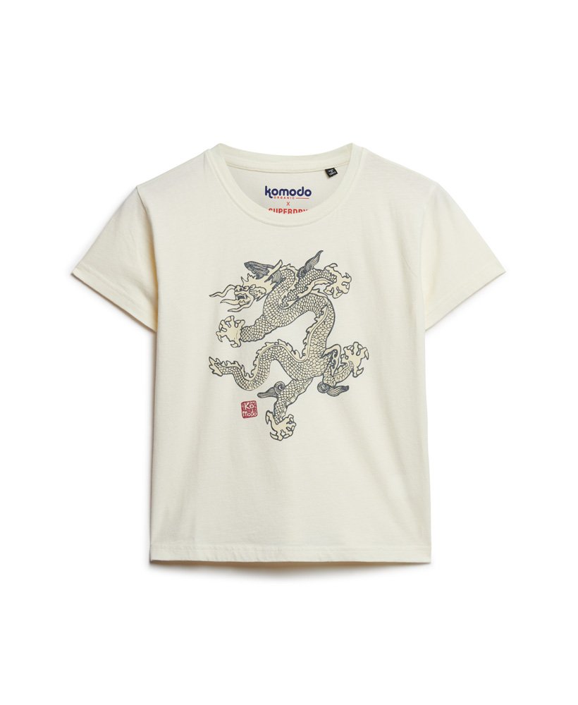 koszulka superdry x komodo dragon slim w kolorze ecru