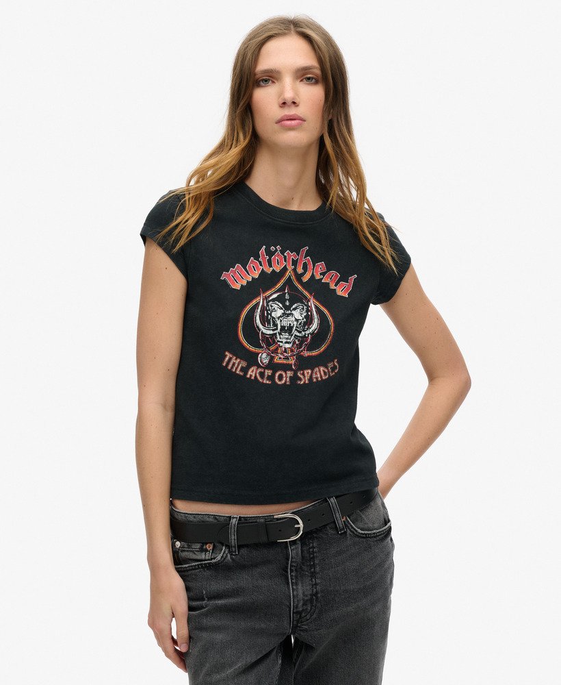 koszulka z krótkim rękawem motörhead x superdry cap sleeve band w kolorze heavy amp black