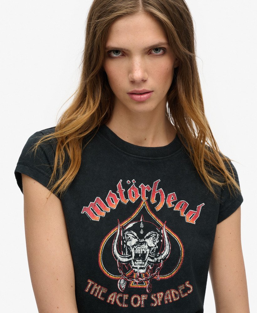 koszulka z krótkim rękawem motörhead x superdry cap sleeve band w kolorze heavy amp black