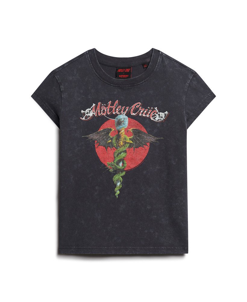 koszulka z krótkim rękawem motley crue x superdry w kolorze mid backstage black