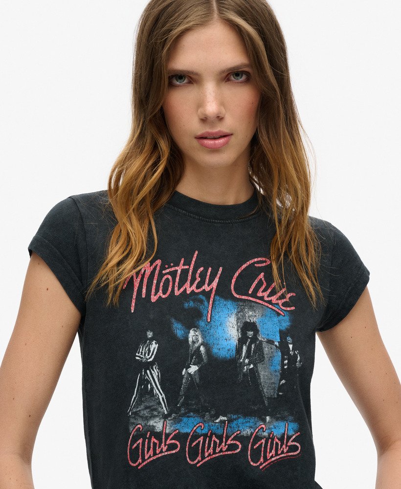 koszulka motley crue x superdry z krótkim rękawem w kolorze mid amp black