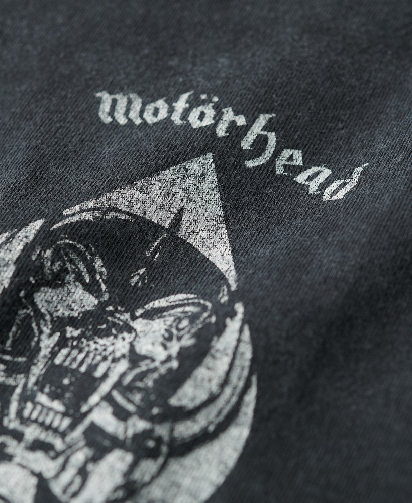 koszulka motörhead x superdry z krótkim rękawem i paskiem z tyłu w kolorze czarnym