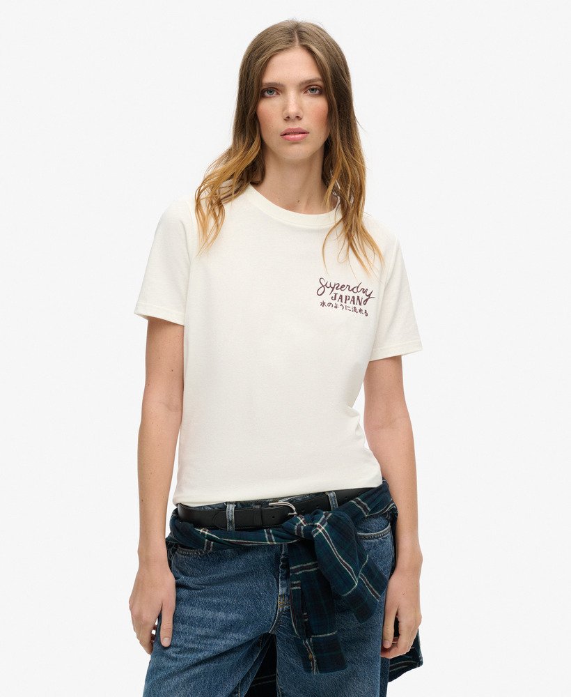 luźna koszulka tokyo rhinestone w kolorze off white