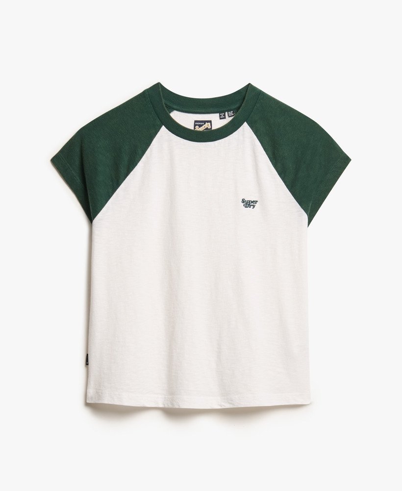 koszulka typu raglan z organicznej bawełny z logo essential w kolorze emaliowanym zielonymecru