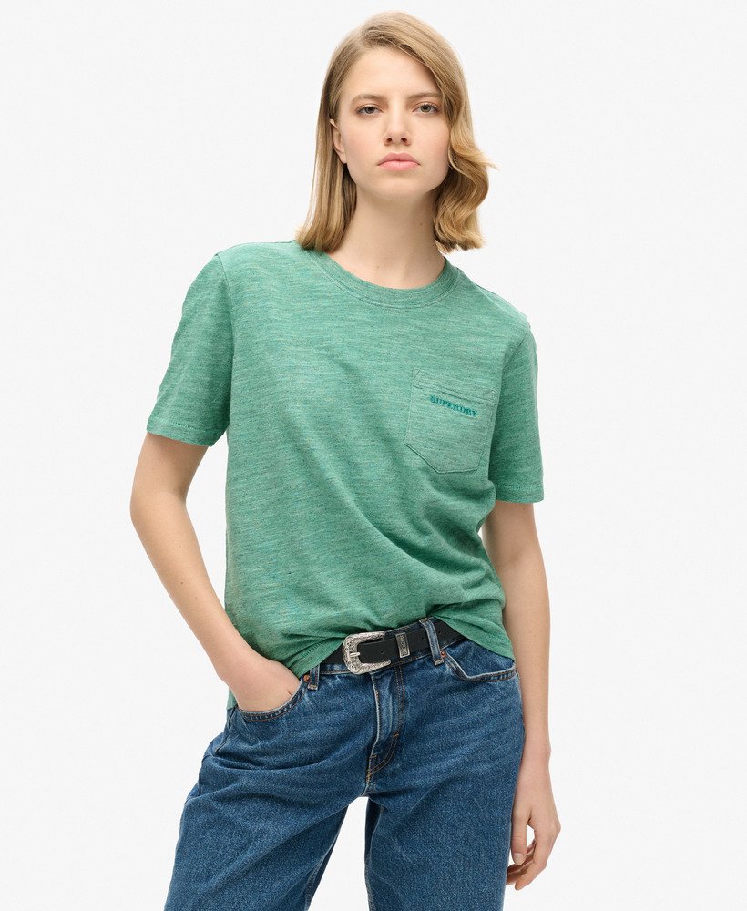 koszulka essential logo overdyed w kolorze morskim