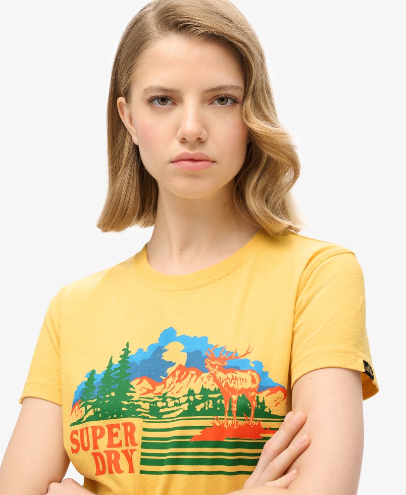 koszulka outdoor stripe fitted t-shirt w kolorze pigmentowo żółtym