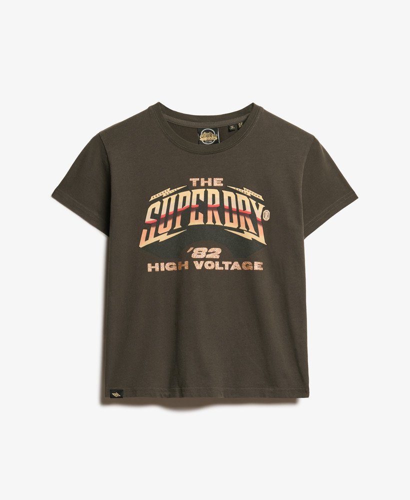 koszulka z krótkim rękawem z motywem zespołu rockowego z lat 70. w kolorze vintage black
