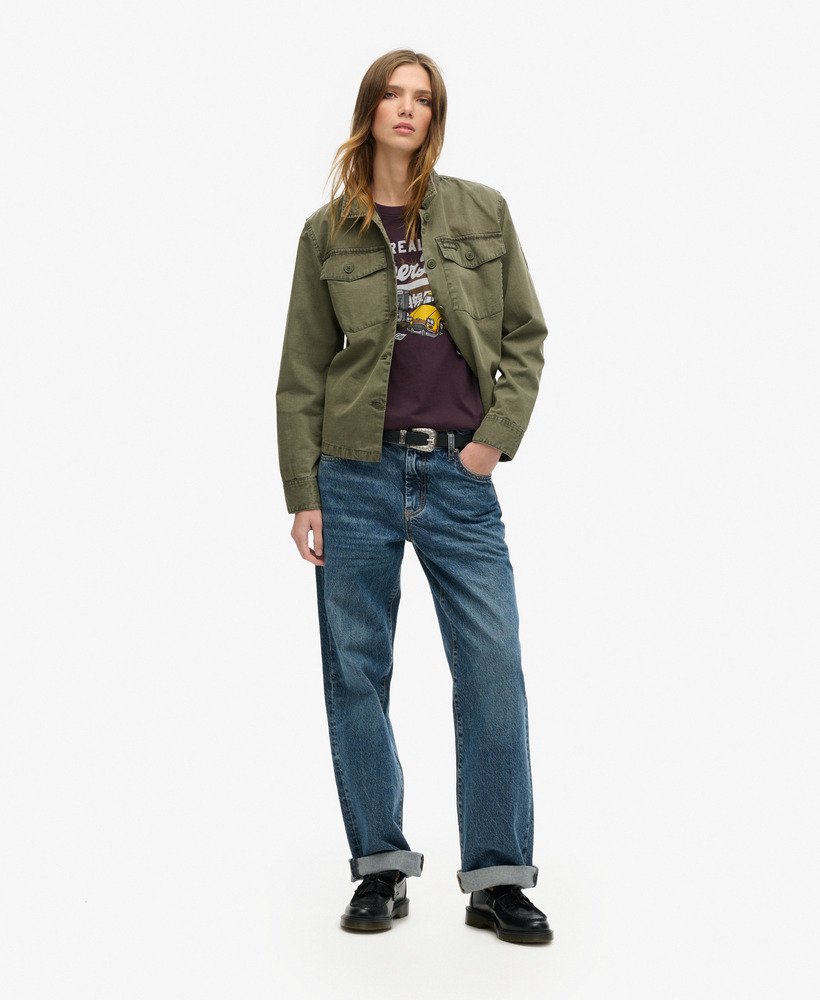 luźna koszulka z logo new york vintage w kolorze zimowej fioletowej jagody