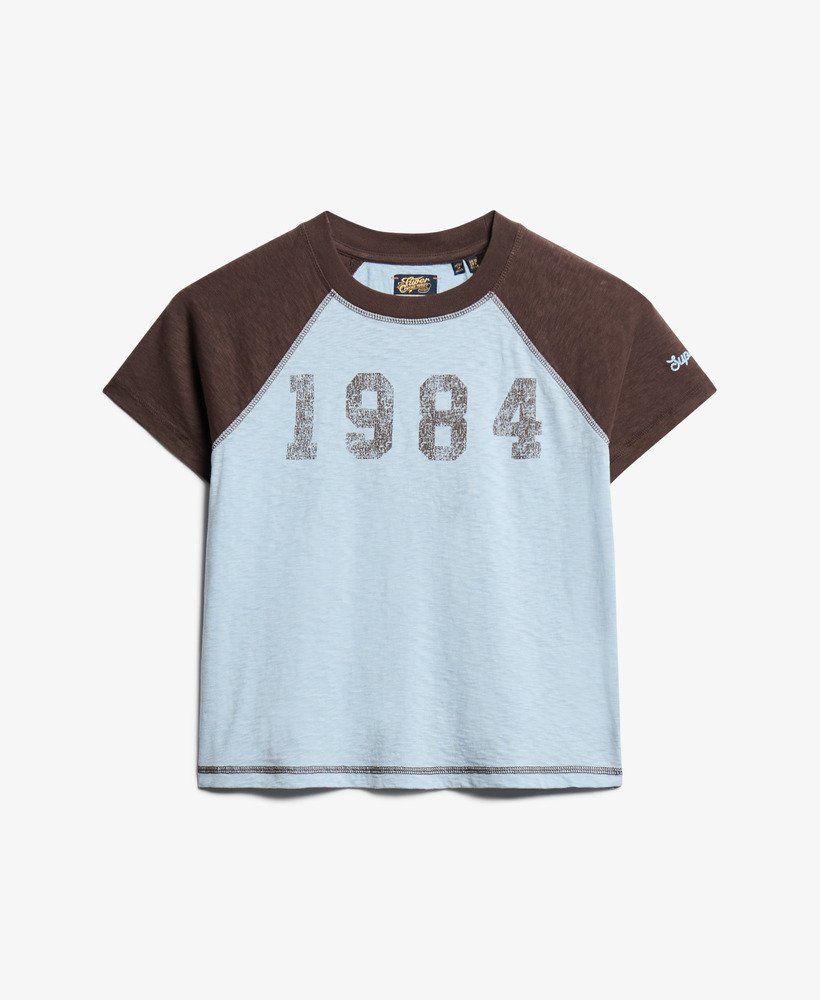 koszulka athletic essentials raglan fitted w kolorze blue fogdark chocolate brown