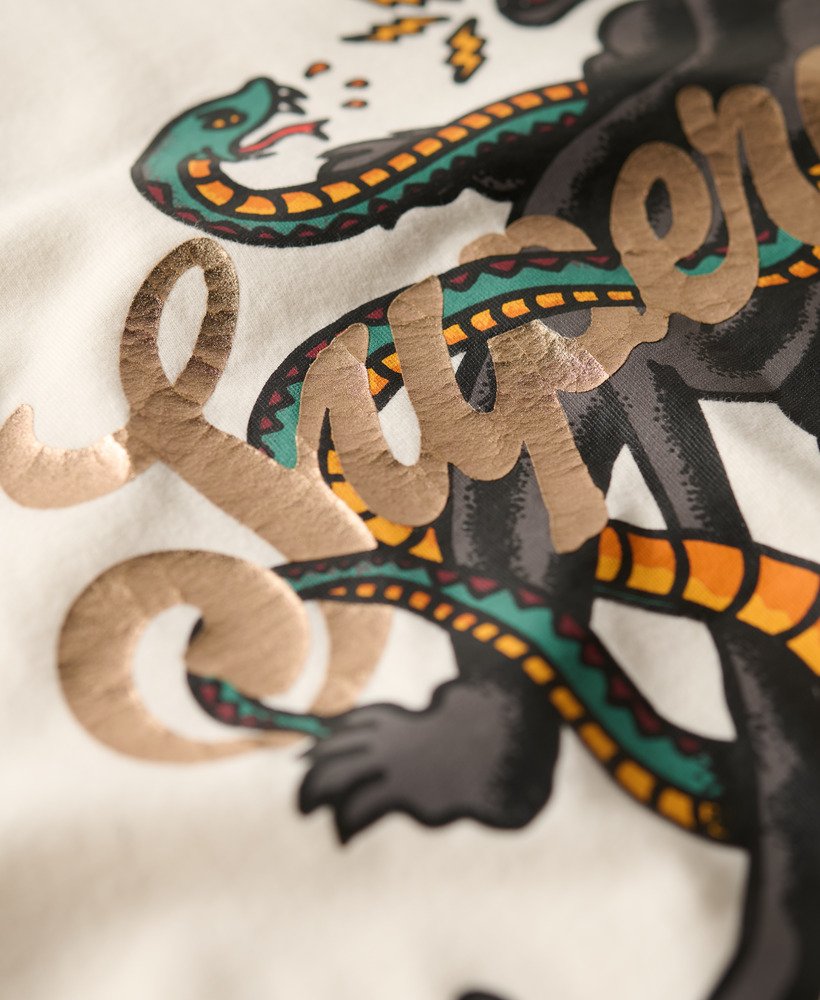 koszulka z nadrukiem tattoo script relaxed w kolorze winter white