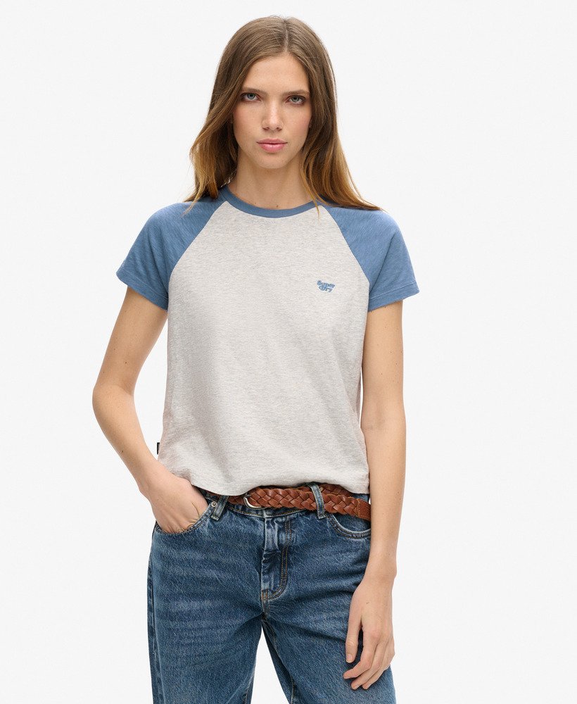 koszulka essential logo slub retro w kolorze wedgewood blueglacier grey