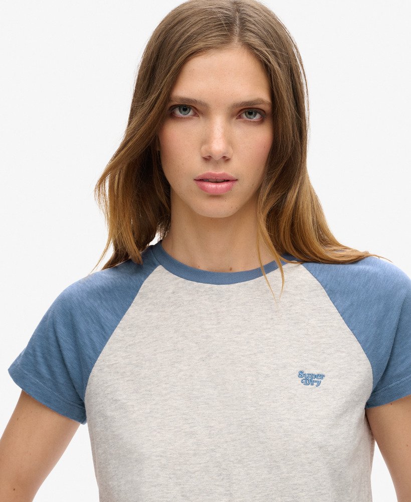 koszulka essential logo slub retro w kolorze wedgewood blueglacier grey