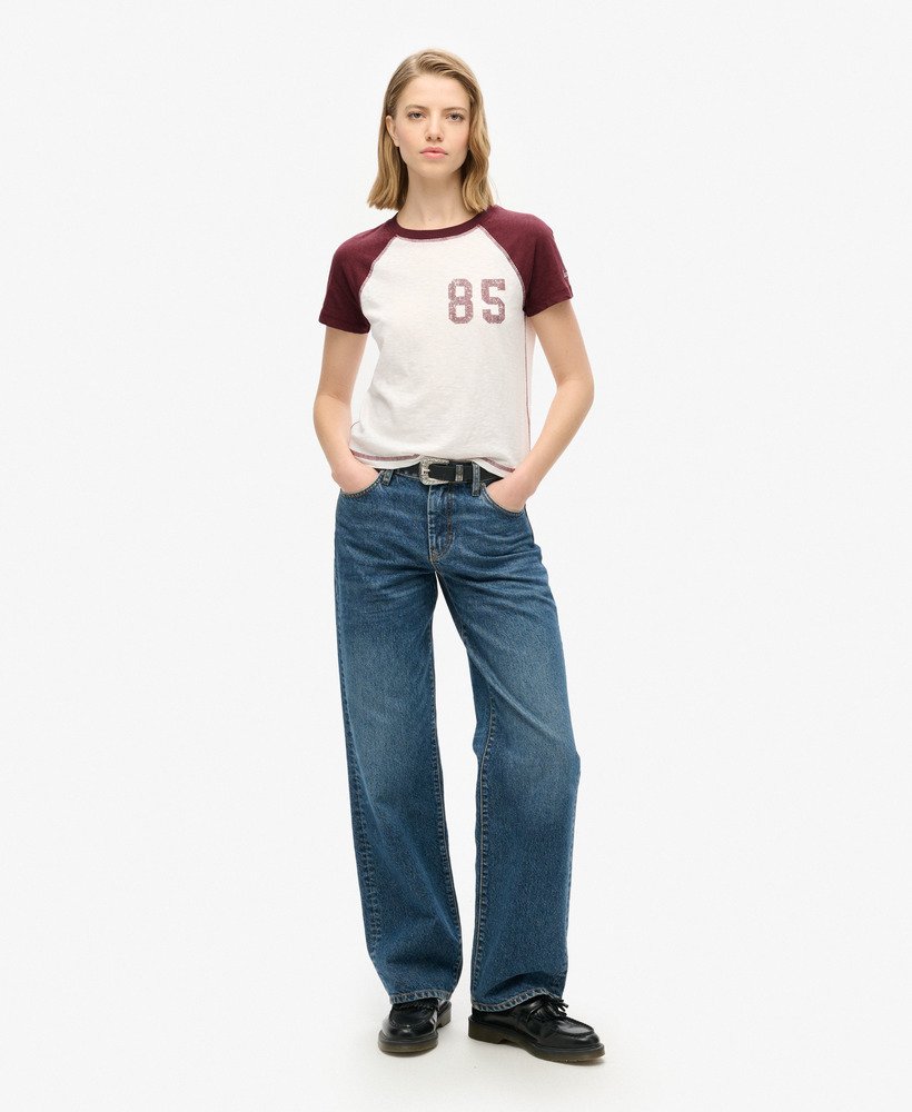 koszulka athletic essentials raglan fitted w kolorze port redecru
