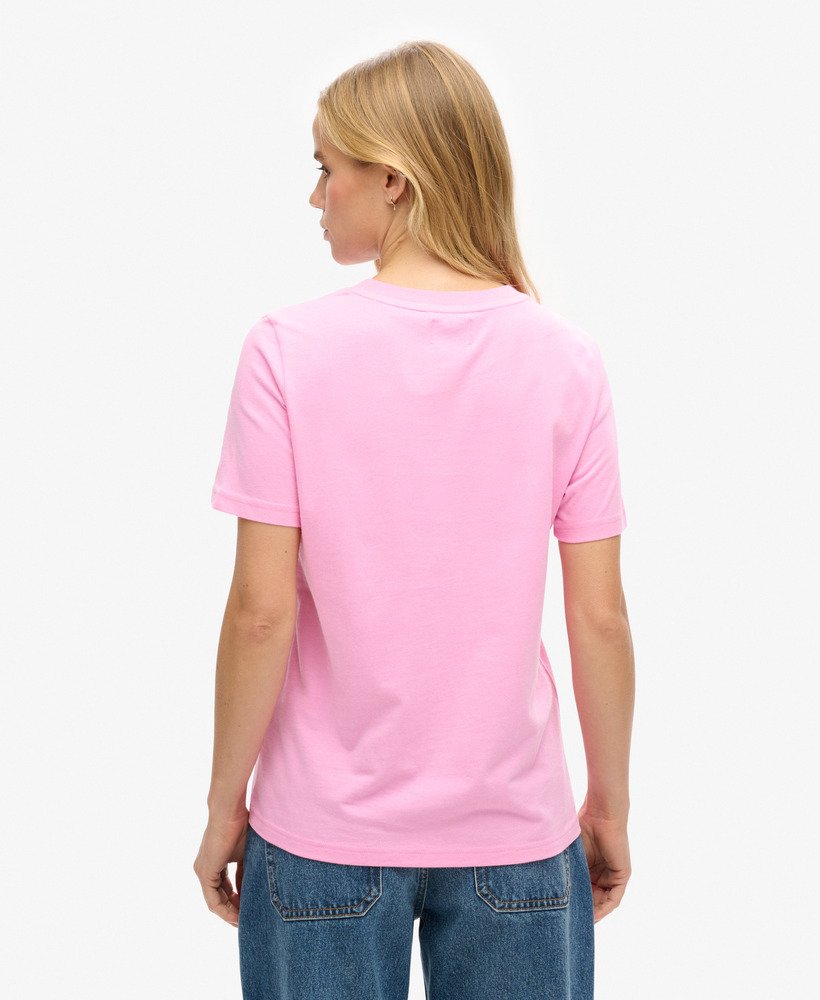 koszulka z logo pop entry w stylu vintage w kolorze marne pink