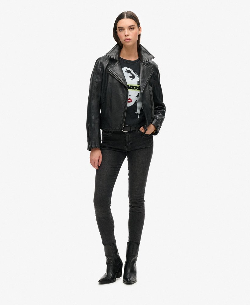 dopasowana koszulka blondie x superdry w kolorze czarnym