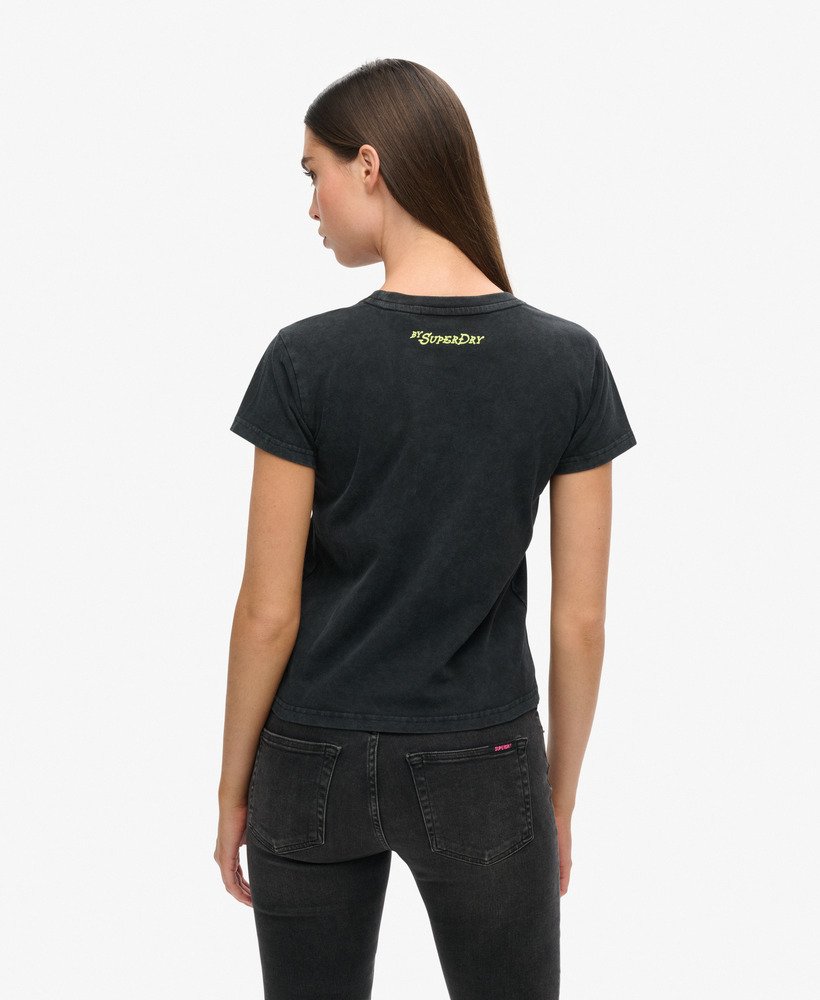 dopasowana koszulka blondie x superdry w kolorze czarnym