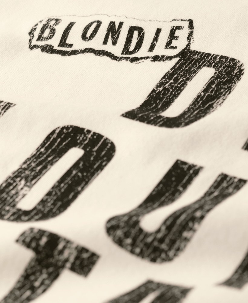 dopasowana koszulka blondie x superdry w kolorze new chalk white