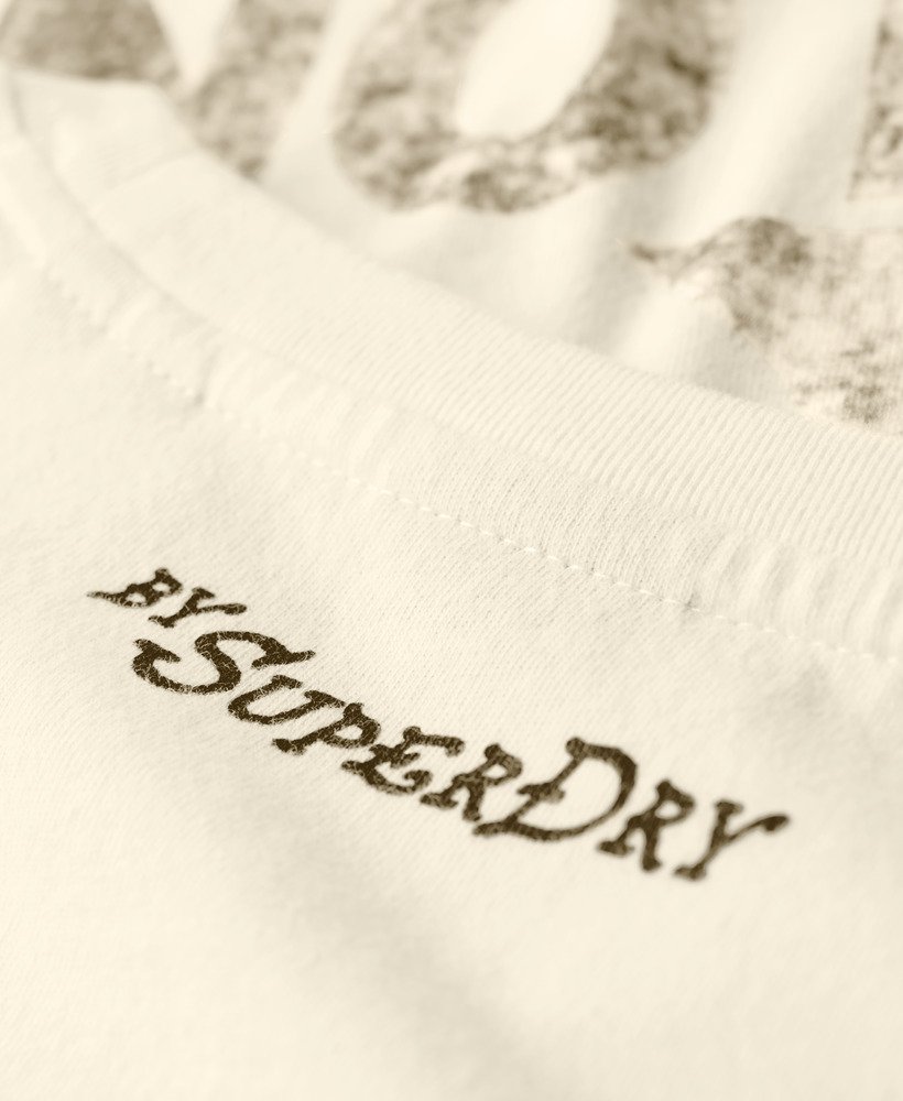 dopasowana koszulka blondie x superdry w kolorze off white