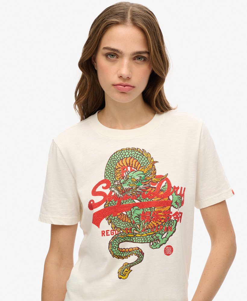 koszulka vintage logo tokyo relaxed w kolorze new chalk white slub