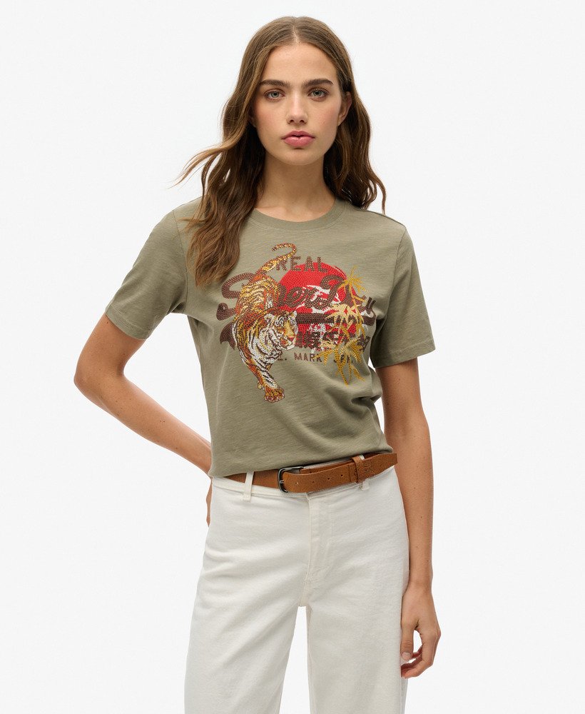 koszulka vintage logo tokyo relaxed w kolorze jasnozielonym khaki