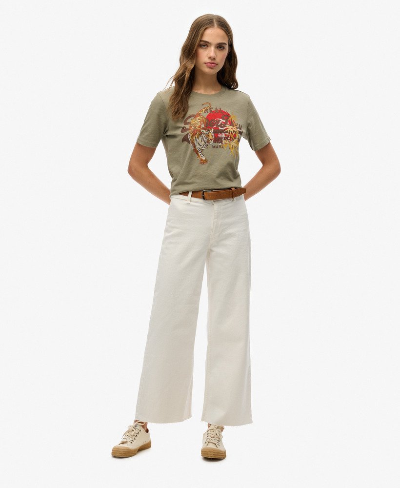 koszulka vintage logo tokyo relaxed w kolorze jasnozielonym khaki