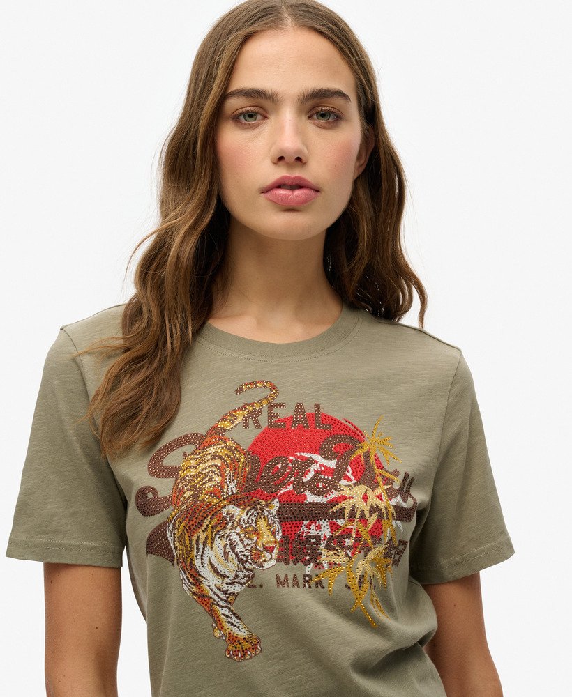 koszulka vintage logo tokyo relaxed w kolorze jasnozielonym khaki
