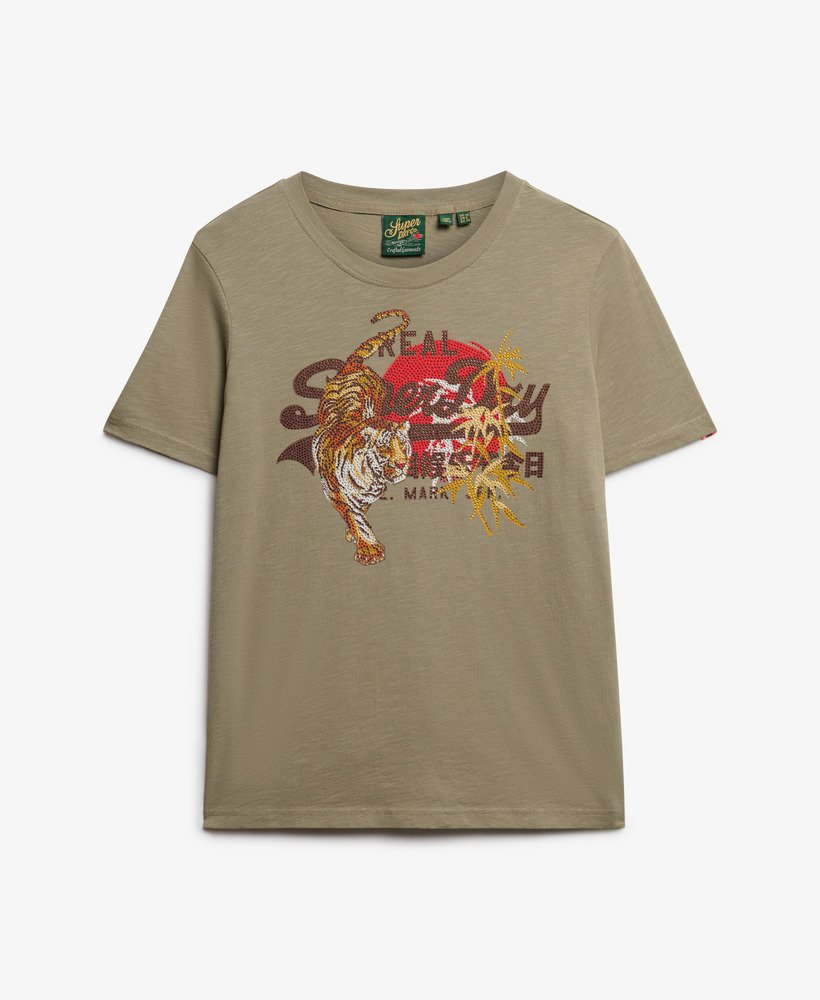 koszulka vintage logo tokyo relaxed w kolorze jasnozielonym khaki