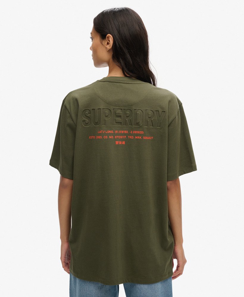 koszulka z logo utility sport w rozmiarze oversize w kolorze khaki