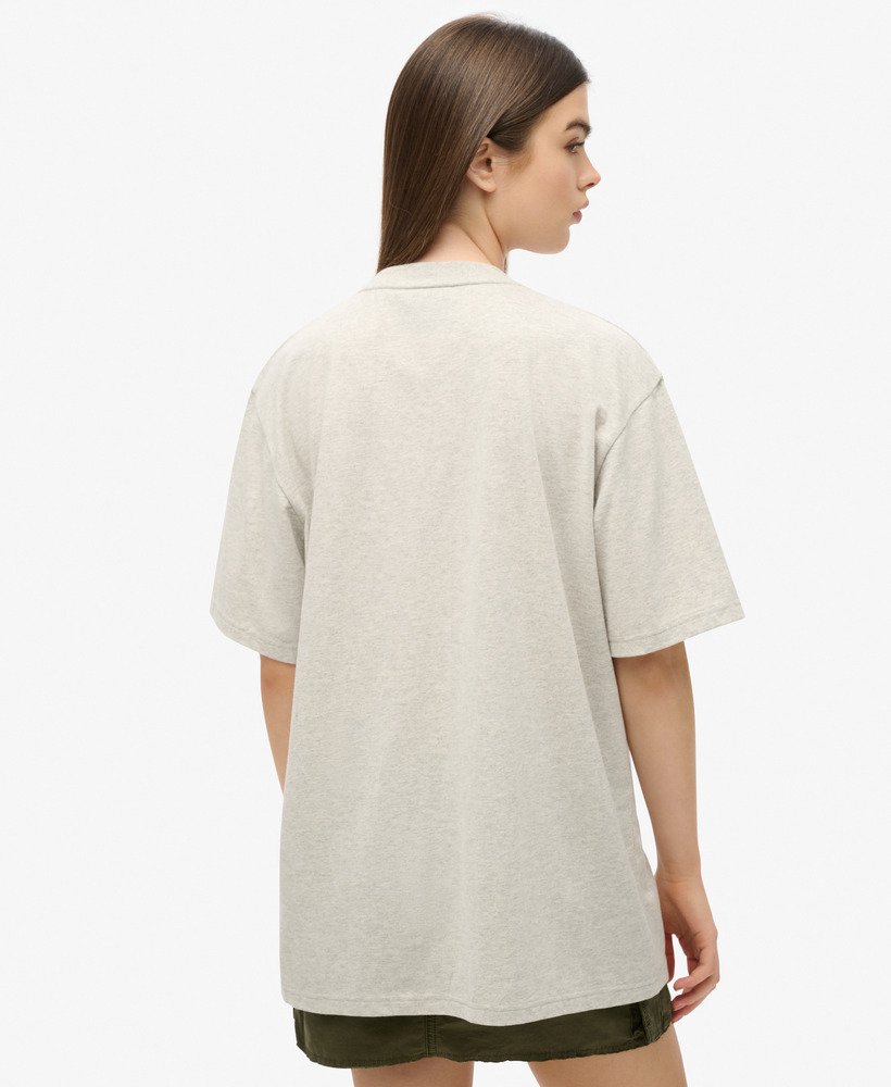 koszulka z grafiką w stylu oversize z pocztówką podróżną w kolorze glacier grey marl