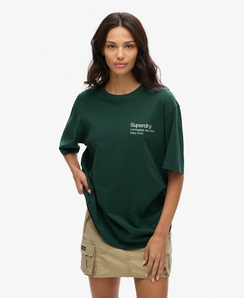 oversized t-shirt z logo core city w kolorze emaliowanej zieleni