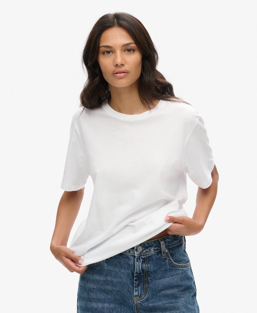 luźna klasyczna niezbędna koszulka t-shirt w kolorze optic