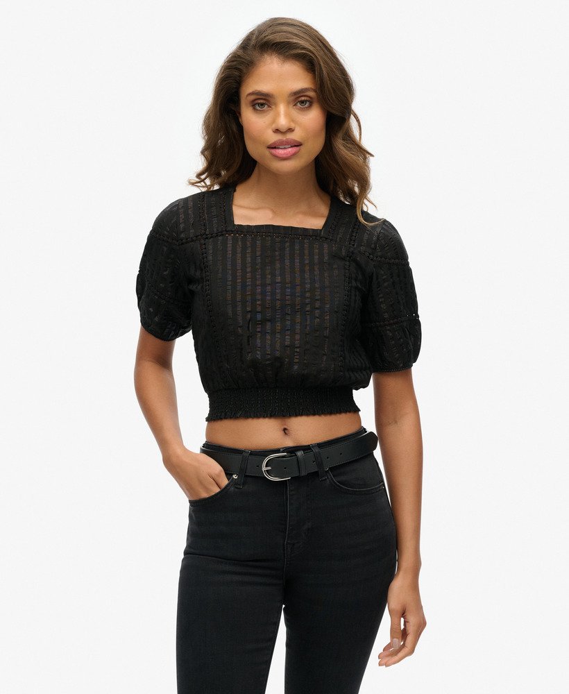 limitowana edycja dry textured top w kolorze czarnym metalowym