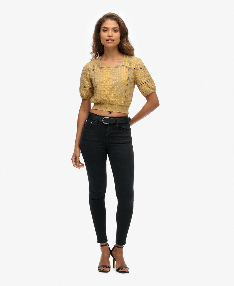 limitowana edycja dry textured top w kolorze złotym metalicznym