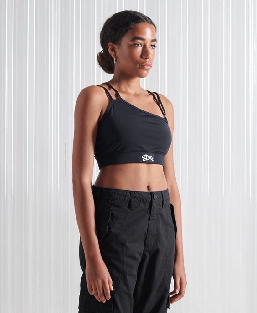 limitowana edycja sdx sesh crop top w kolorze czarnym