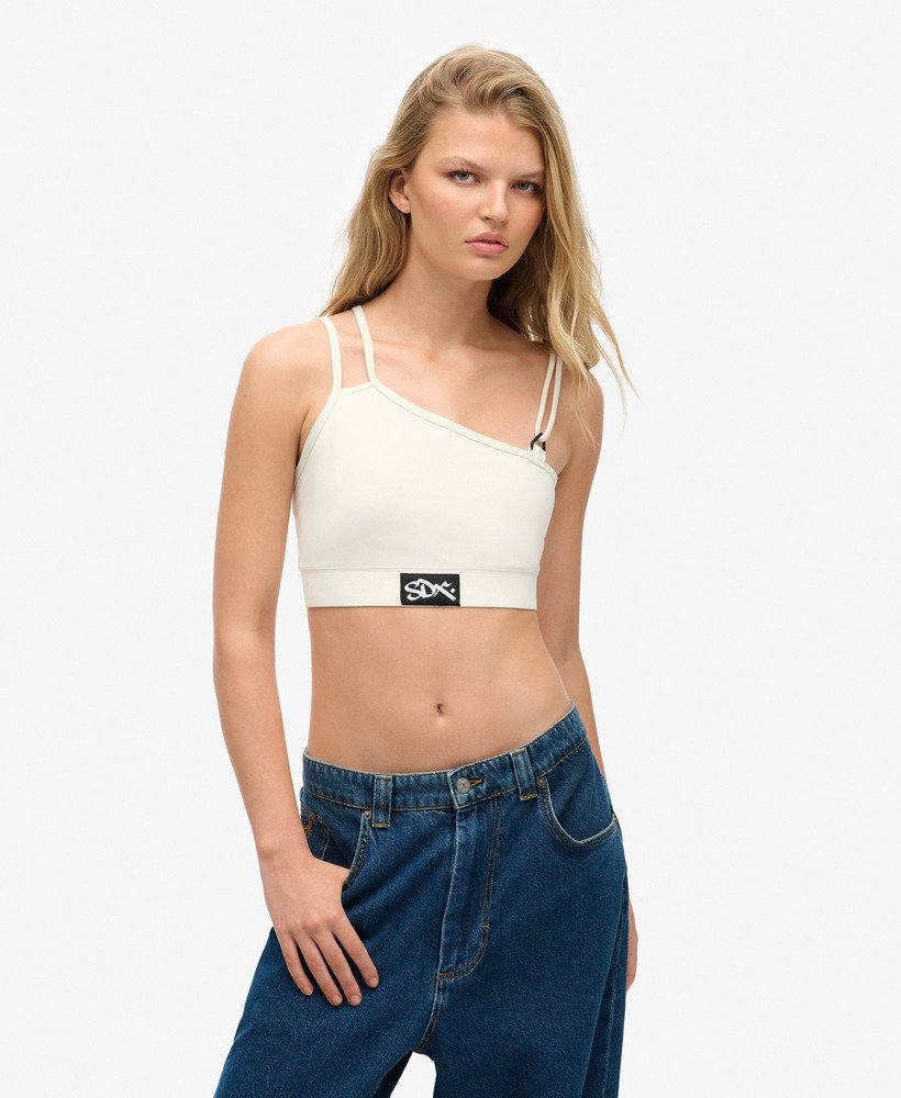 limitowana edycja sdx sesh crop top w kolorze biaŁym