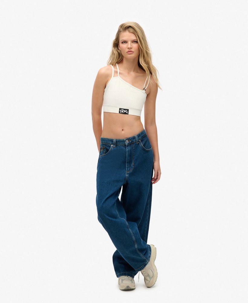 limitowana edycja sdx sesh crop top w kolorze biaŁym