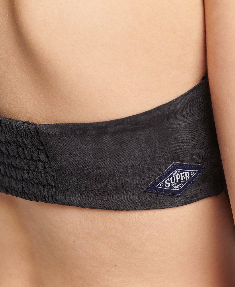 bluzka vintage bandana z odkrytymi ramionami w kolorze czarnym