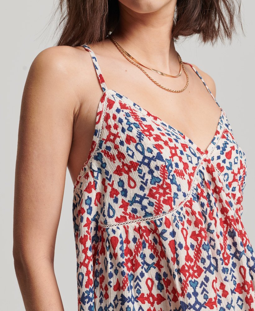 top z warstwami na ramiączkach w kolorze love ikat red