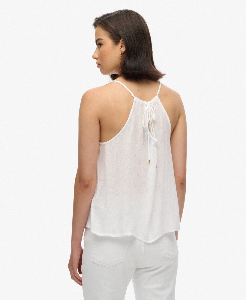 top z koronką w stylu vintage i dekoltem w serek w kolorze off white