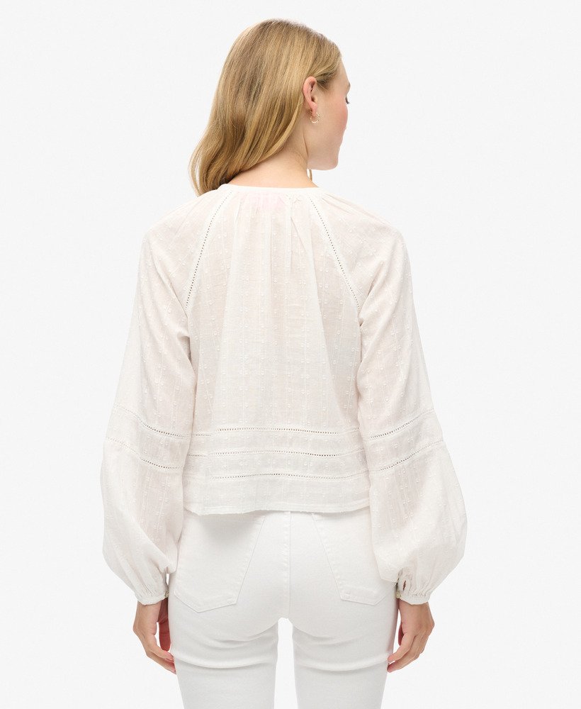 bawełniany top plażowy w kolorze off white