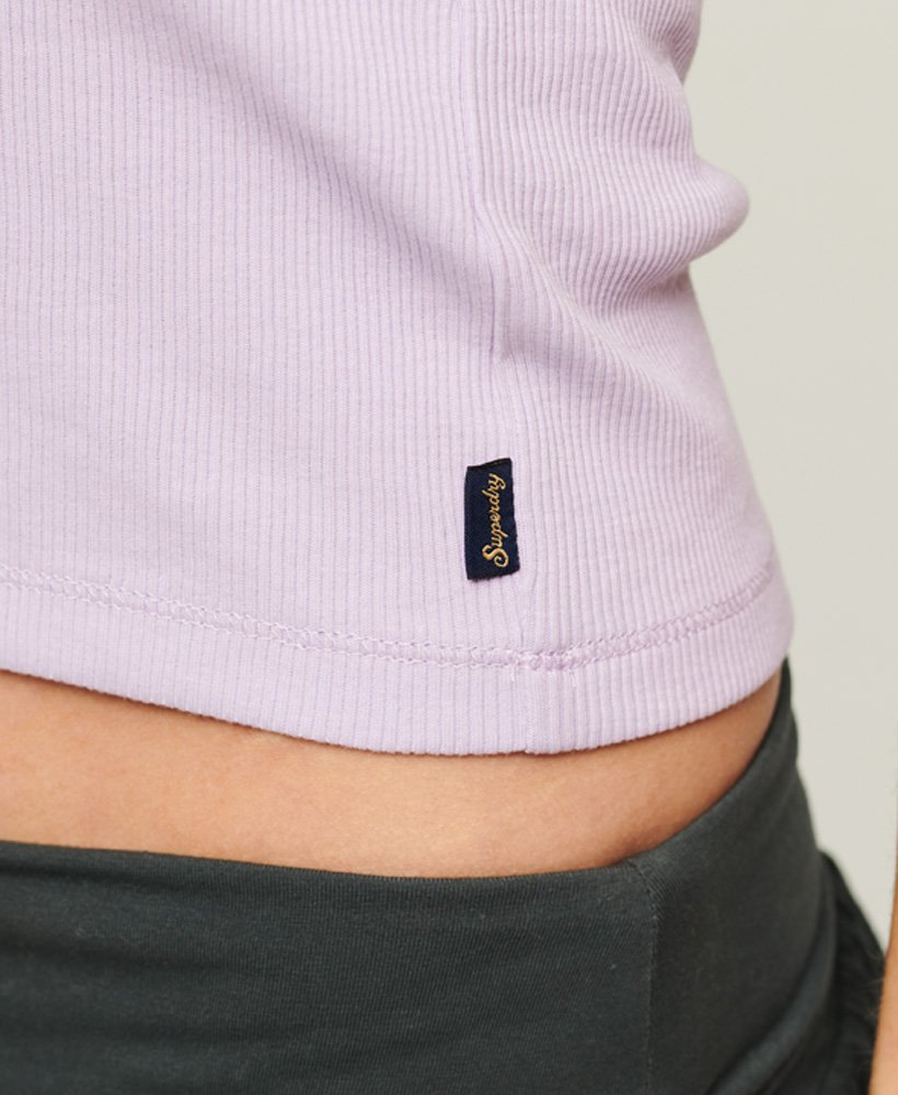 koszulka bez rękawów athletic essentials z koronkowym wykończeniem w kolorze palma violet