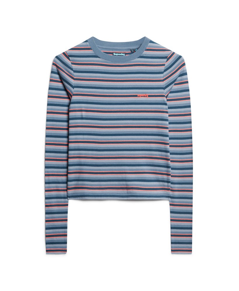 bluzka z długim rękawem w paski w kolorze wedgewood blue stripe